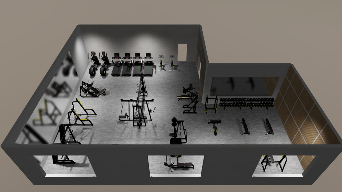 Тренажерный зал, готовый комплект 185 кв.м. Бюджетный